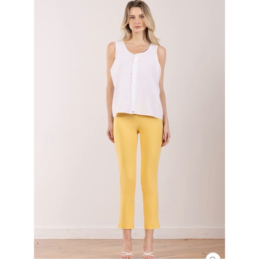AVENUE MONTAIGNE Bridgette straight cropped pants canary yellow size 4